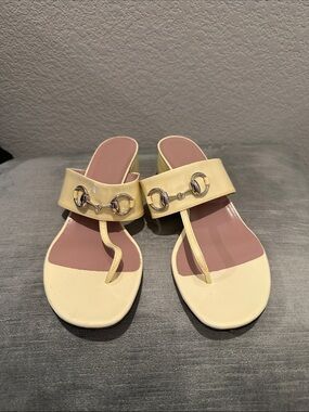Gucci Patent Leather Yellow Sandals